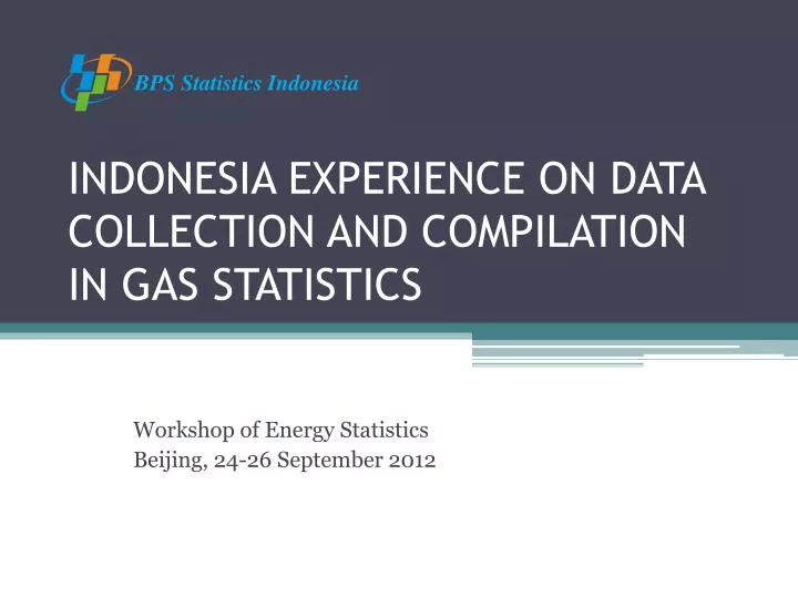 indonesia experience on data collection and compilation in gas statistics