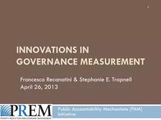 Innovations in governance measurement