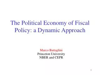The Political Economy of Fiscal Policy: a Dynamic Approach