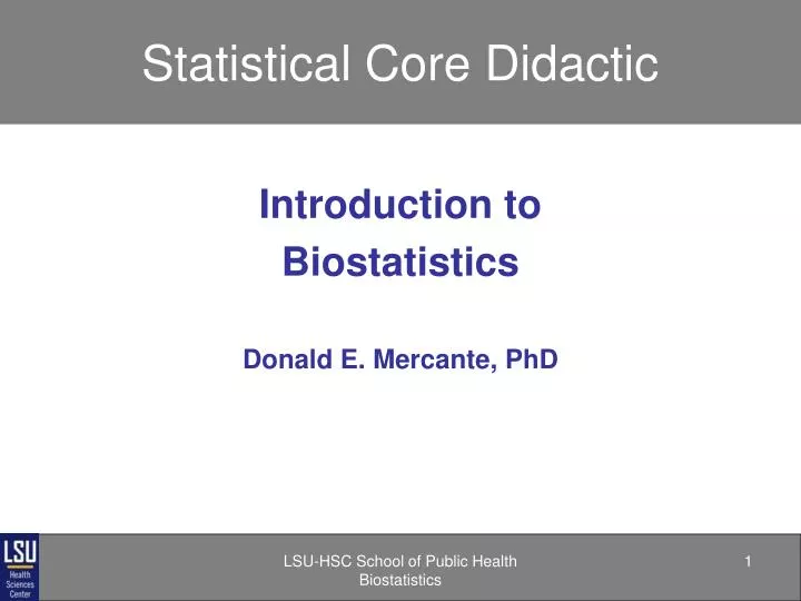 statistical core didactic
