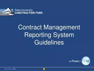 Contract Management Reporting System Guidelines
