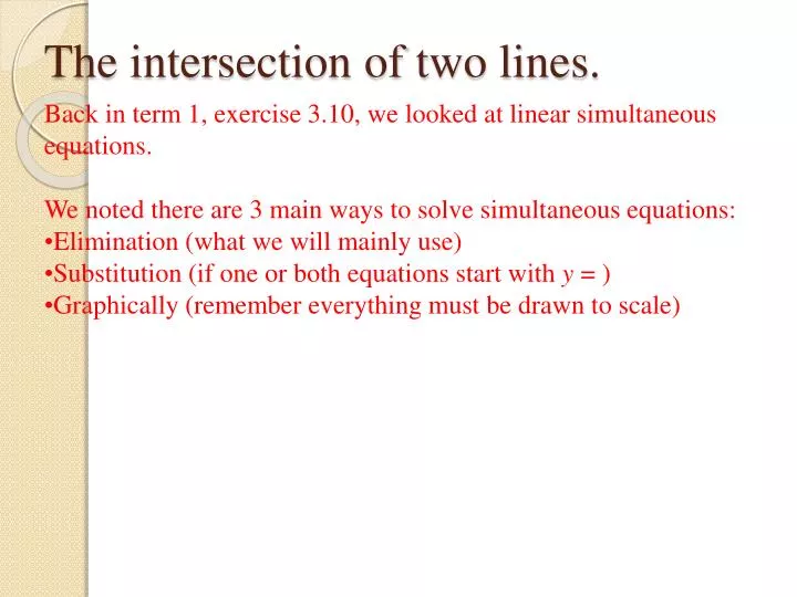 the intersection of two lines