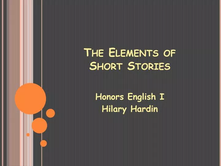 the elements of short stories