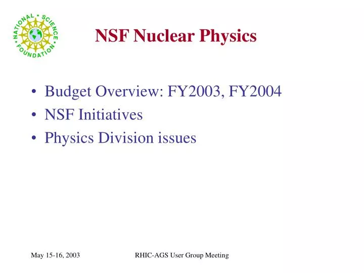 nsf nuclear physics