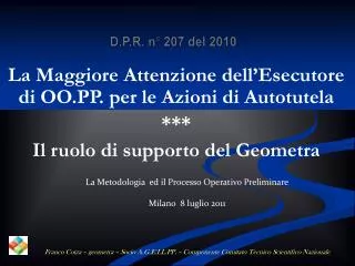 d p r n 207 del 2010