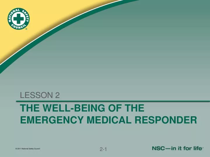 the well being of the emergency medical responder