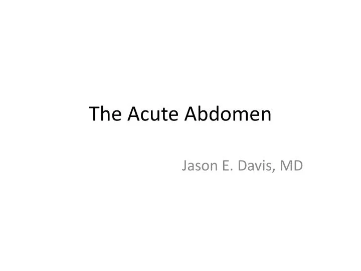the acute abdomen