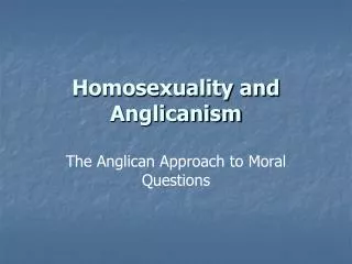 Homosexuality and Anglicanism