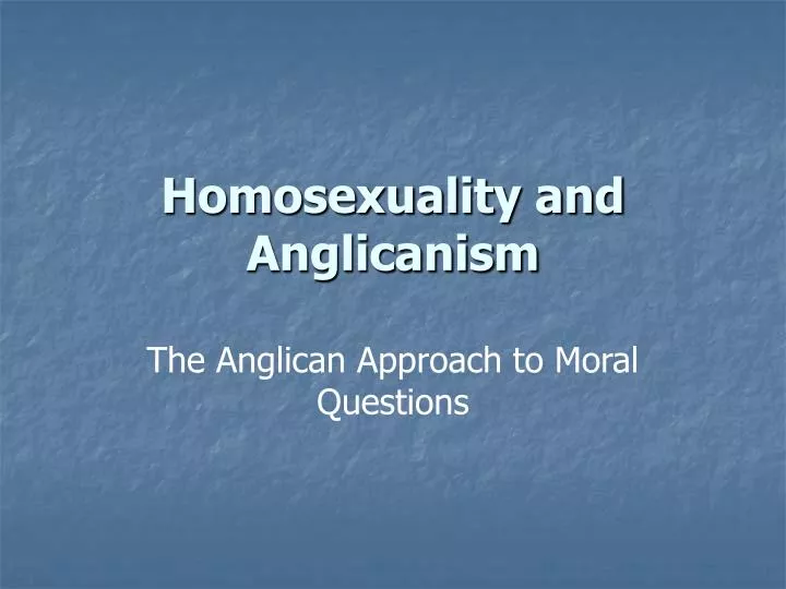 homosexuality and anglicanism