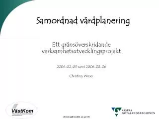 samordnad v rdplanering