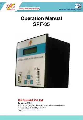 Operation Manual SPF-35