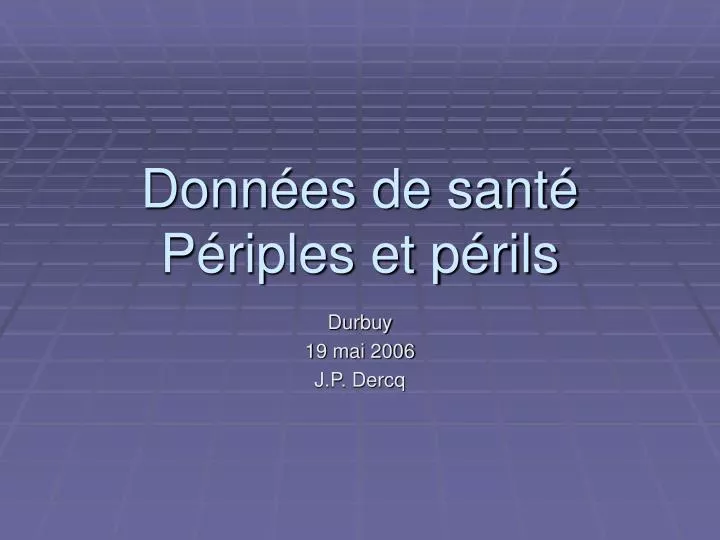 donn es de sant p riples et p rils