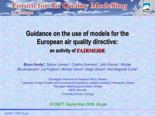 Guidance on the use of models for the European air quality directive: an activity of FAIRMODE