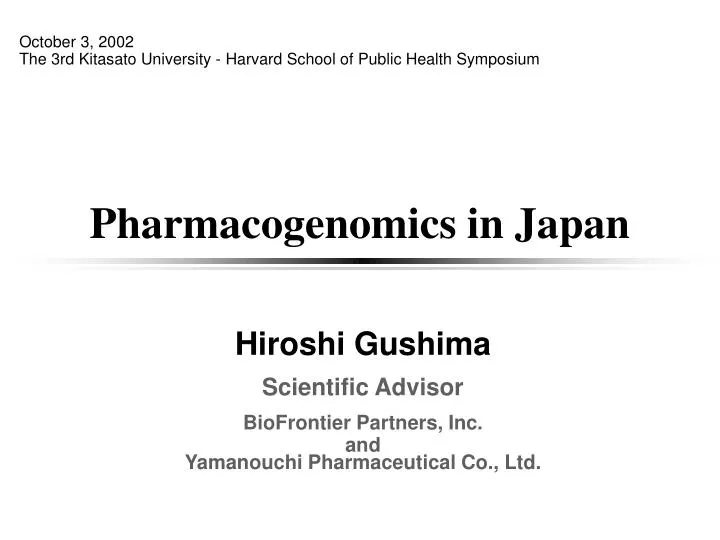pharmacogenomics in japan