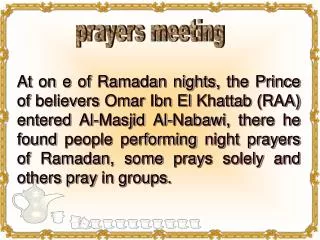 prayers meeting