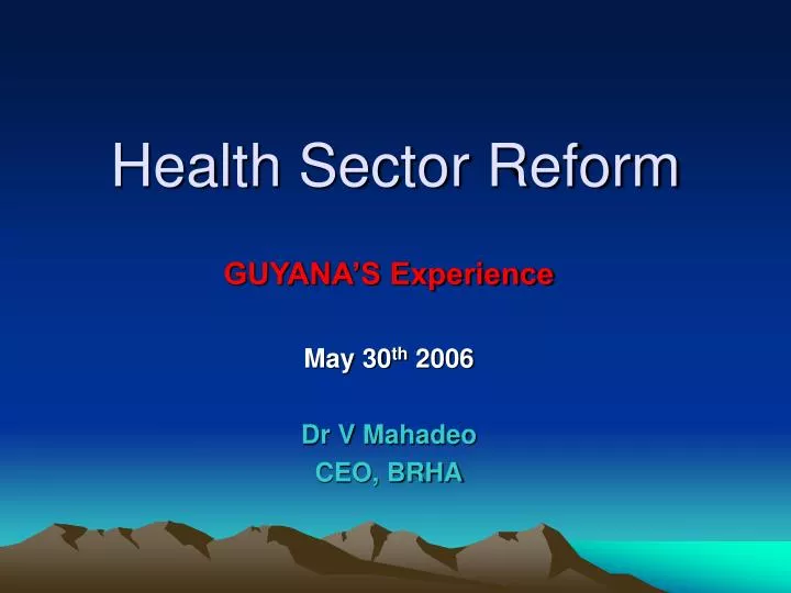 health sector reform