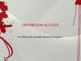 disparition au lycee