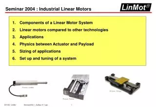 Seminar 2004 : Industrial Linear Motors