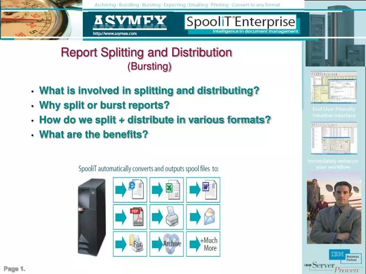 report splitting and distribution
