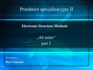 przedmiot specjalizacyjny ii