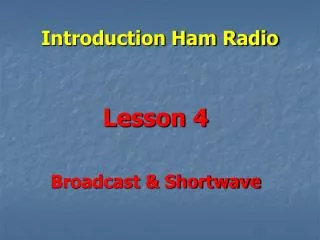 Introduction Ham Radio