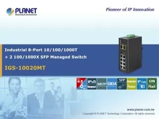 Industrial 8-Port 10/100/1000T + 2 100/1000X SFP Managed Switch