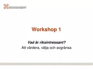 workshop 1