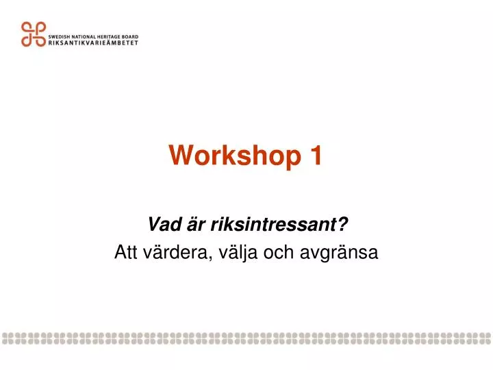workshop 1