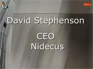 David Stephenson CEO Nidecus