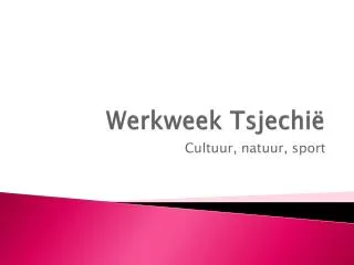werkweek tsjechi