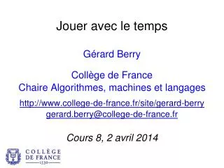 jouer avec le temps