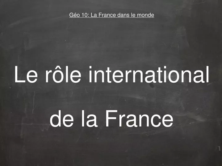 le r le international de la france