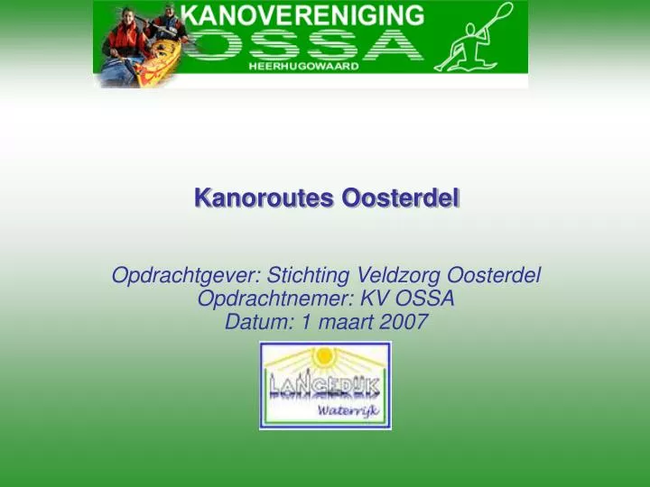 kanoroutes oosterdel