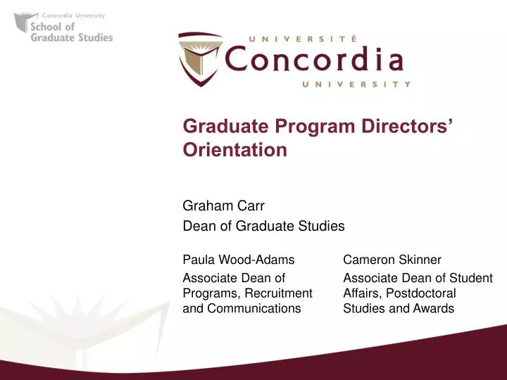 graduate program directors orientation