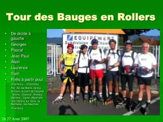 tour des bauges en rollers