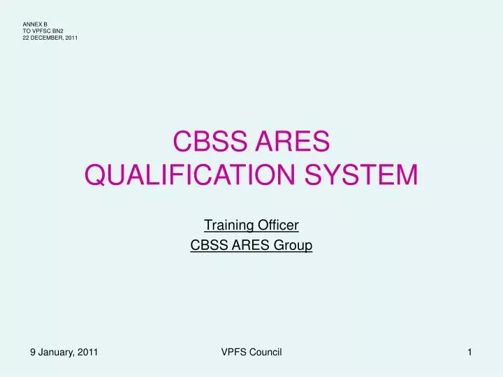 cbss ares qualification system