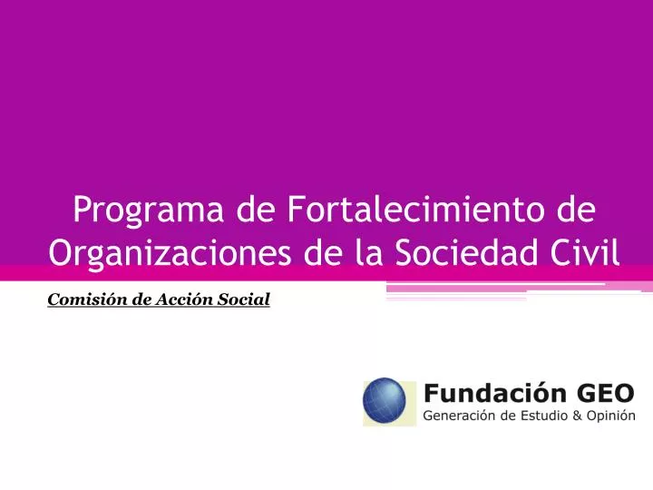 programa de fortalecimiento de organizaciones de la sociedad civil