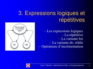 3 expressions logiques et r p titives
