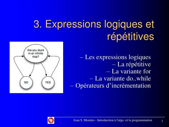 3 expressions logiques et r p titives