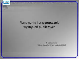 planowanie i przygotowanie wyst pie publicznych