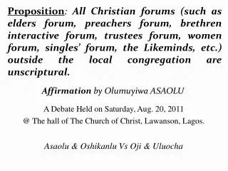 Affirmation by Olumuyiwa ASAOLU