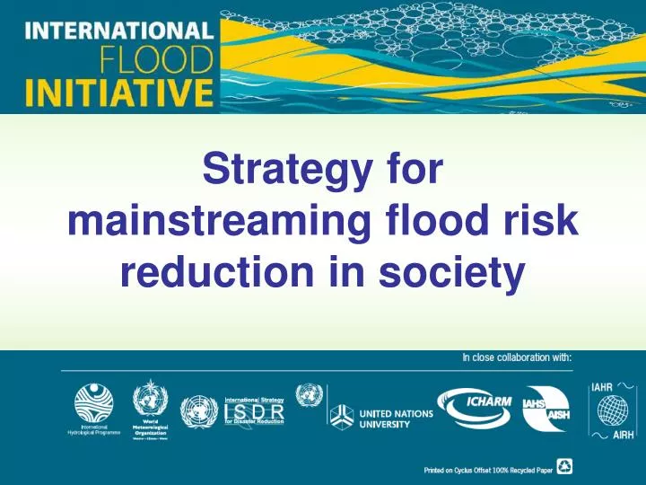 strategy for mainstreaming flood risk reduction in society