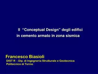 il conceptual design degli edifici in cemento armato in zona sismica