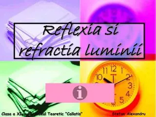 reflexia si refractia luminii
