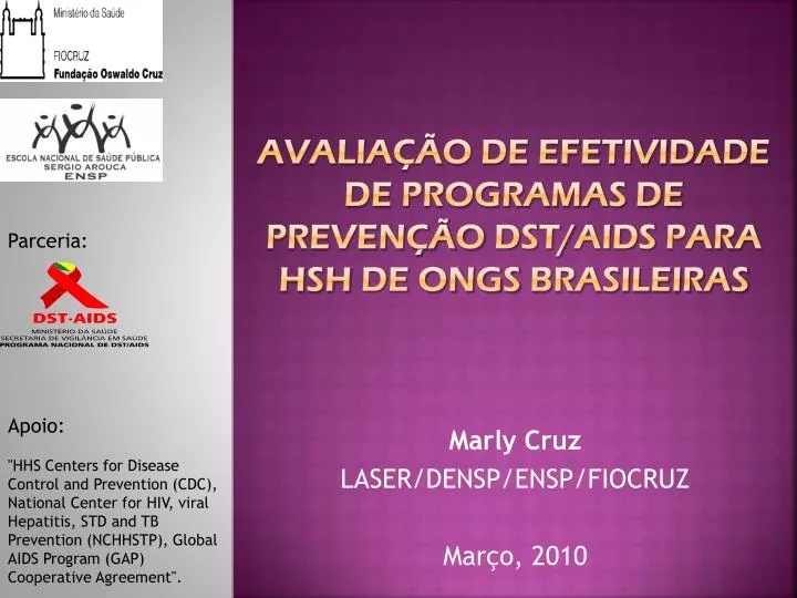 avalia o de efetividade de programas de preven o dst aids para hsh de ongs brasileiras