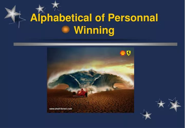 alphabetical of personnal winning