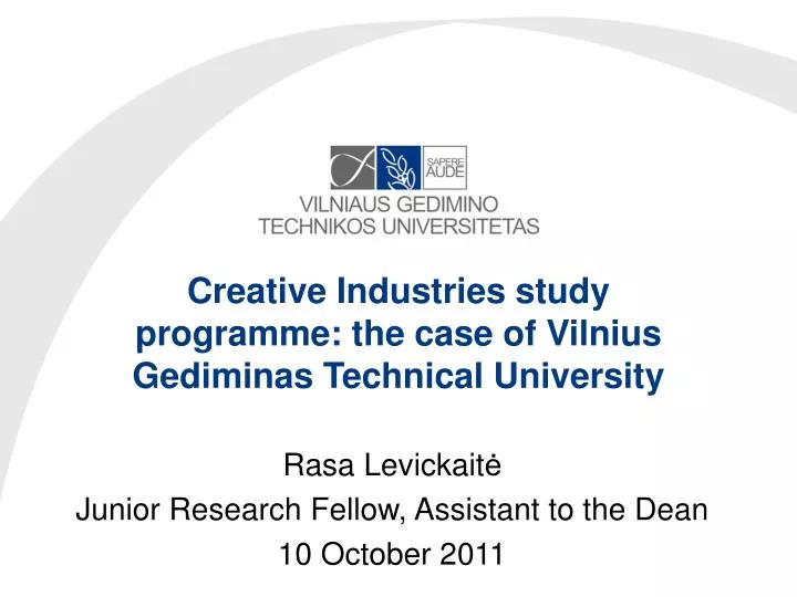 creative industries study programme the case of vilnius gediminas technical university