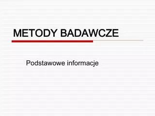 metody badawcze