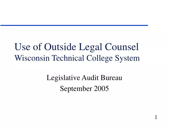use of outside legal counsel wisconsin technical college system