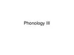 Phonology III - slide 1